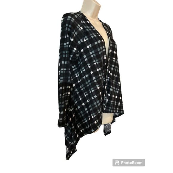 Plaid Open Front Cardigan Size Small - Picture 2 of 5